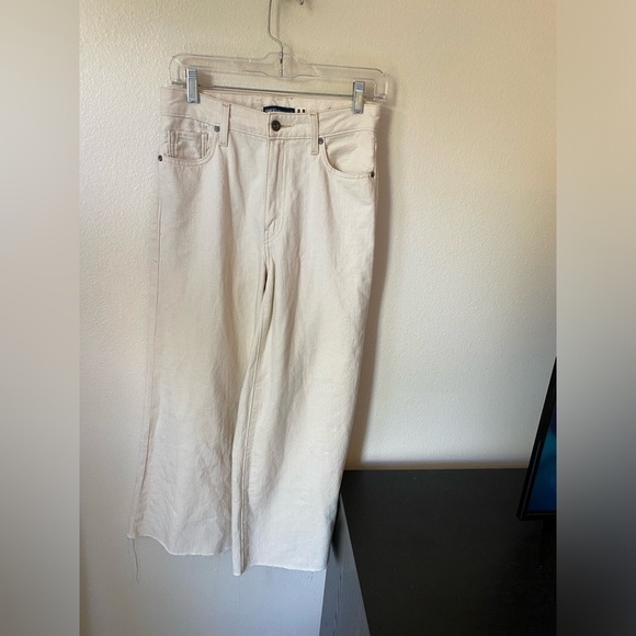 Levi’s Made & Crafted Women’s Flare Full Cream Wide Leg Jeans Size 26 High Rise - Picture 2 of 11